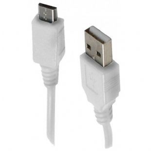 Cable micro USB 2.0 alta velocidad blanco 2A 1M.
